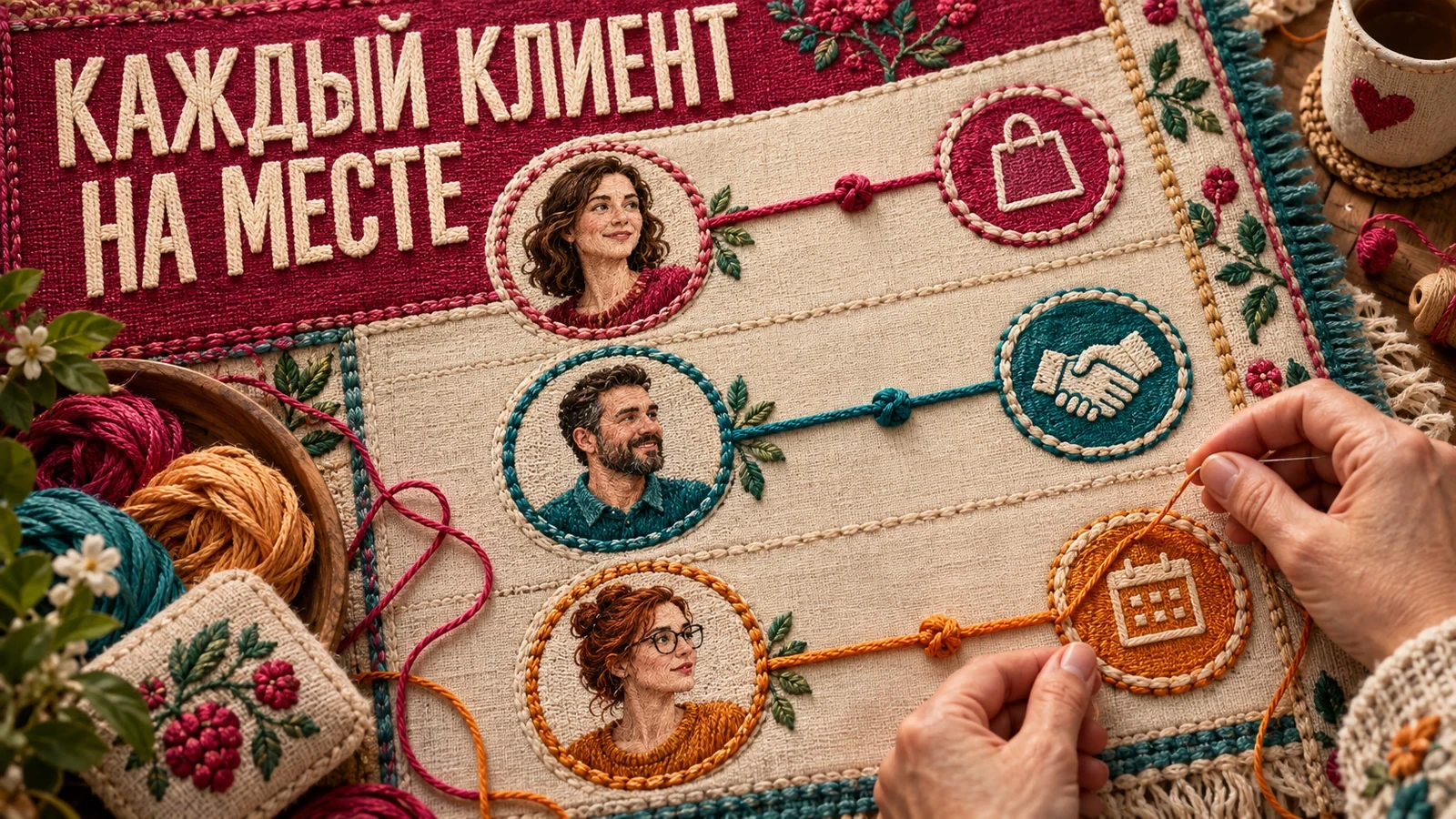Авторский цветной постер: «КАЖДЫЙ КЛИЕНТ НА МЕСТЕ»